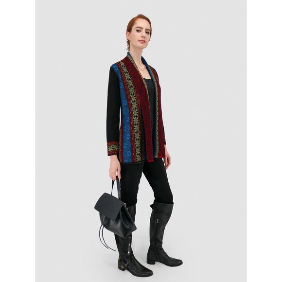 Qinti Hilda Cardigan100% Baby Alpaca Peruvian Pattern Size XS $225.00 - Picture 7 of 10